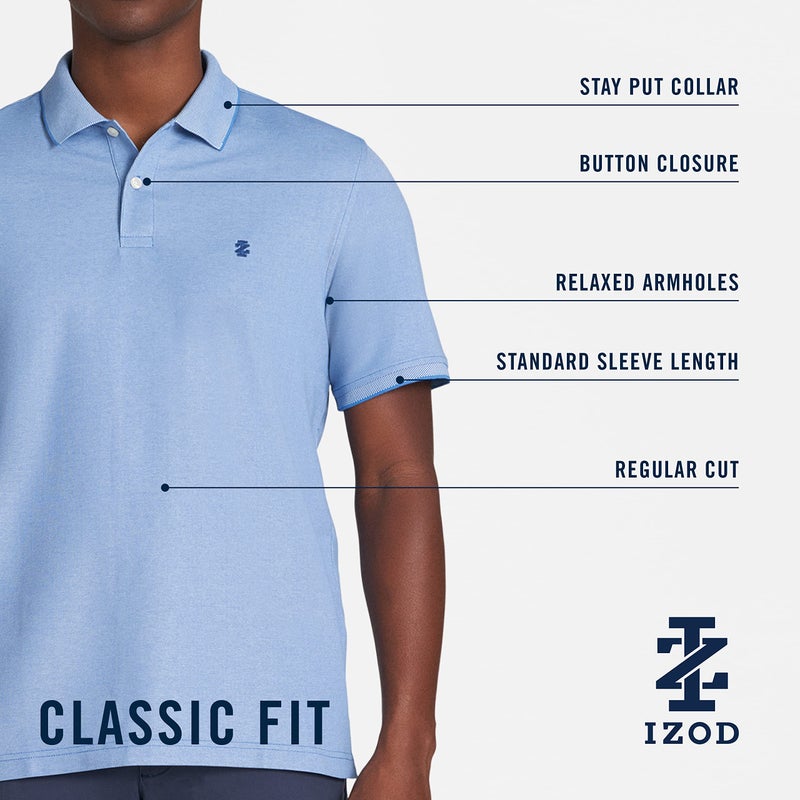 IZOD Men's Advantage Performance Short-Sleeve Polo Shirt, Fig, X-Large - Image 3